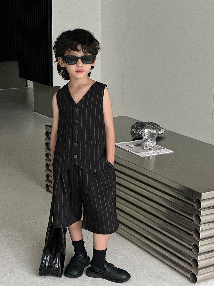 Black Sstripe (Vest+Pants)
