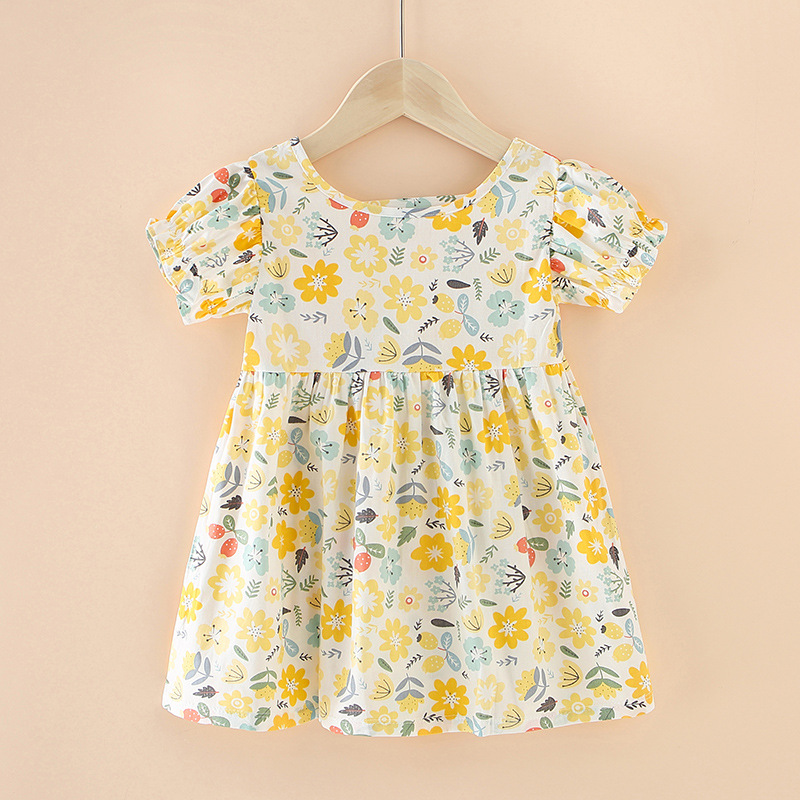 Yellow Floral Princess Dress