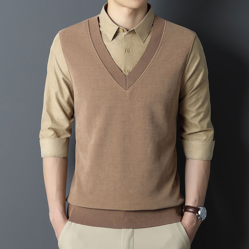 High End Fake Two Khaki Pieces