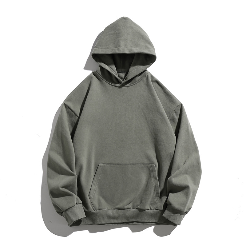 Grey Green Hooded Sweatshirt